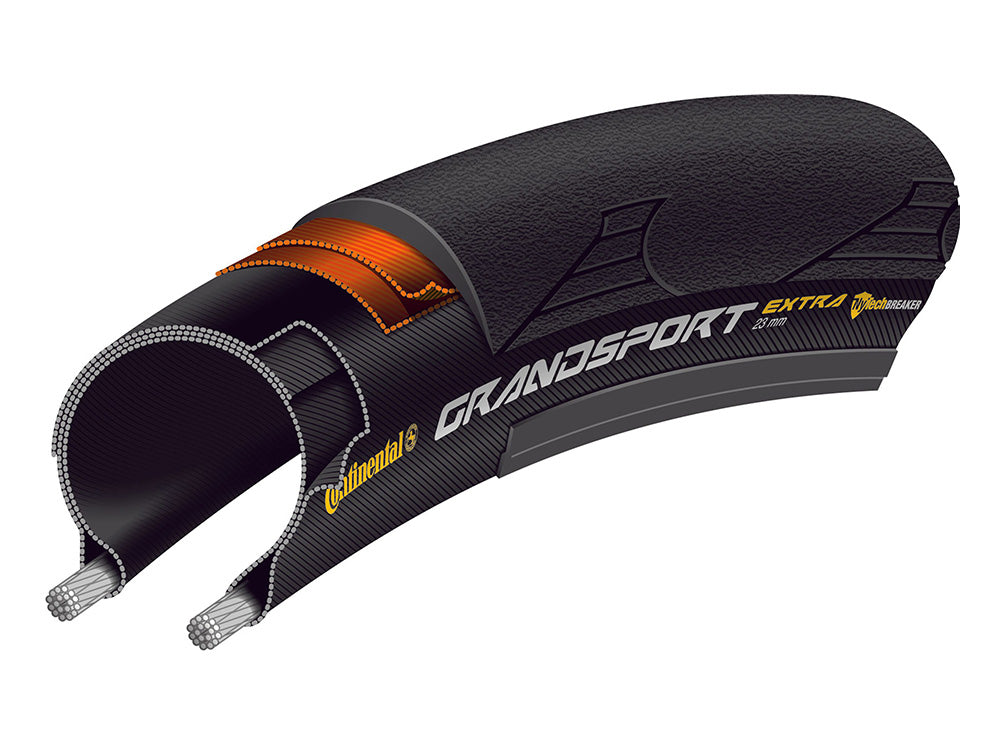 Continental Grand Sport Race 700c Folding Road Tire - Black-Brown