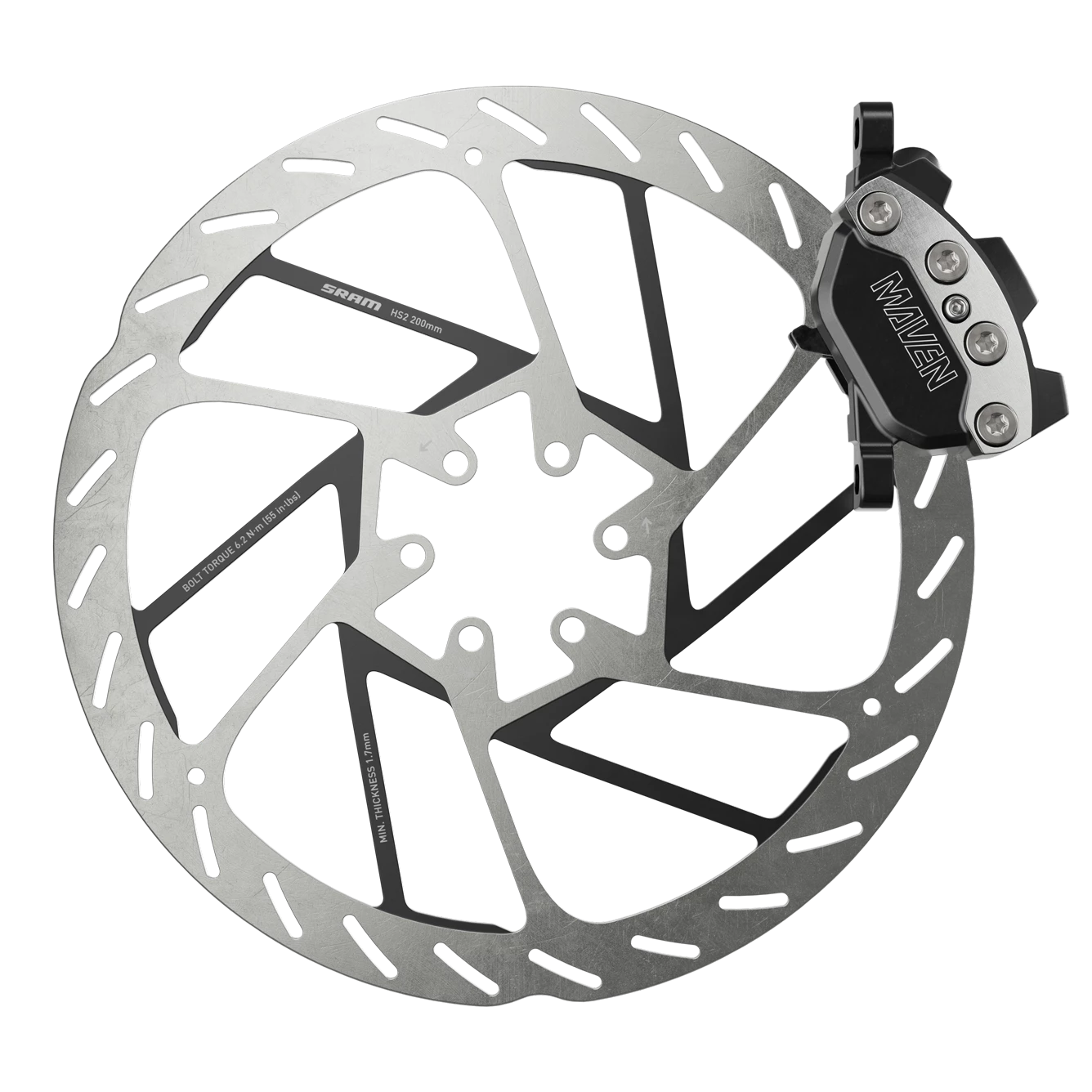 Sram Maven Ultimate Stealth Disc Brake - B1 - Rear - Silver-Black