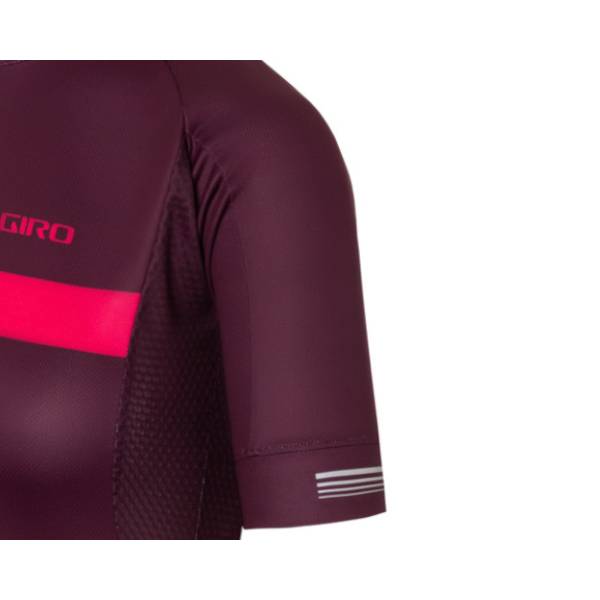 Giro Chrono Short Sleeve Road Jersey - Womens - Dark Cherry-Raspberry Stripe