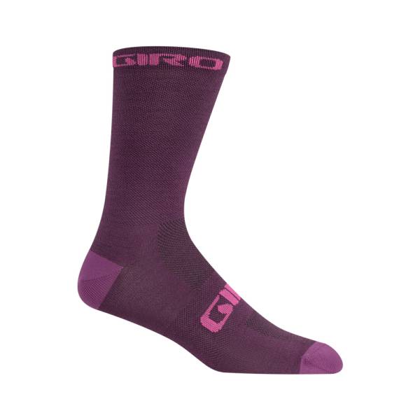 Giro Seasonal Merino Wool Sock - Dark Cherry-Raspberry