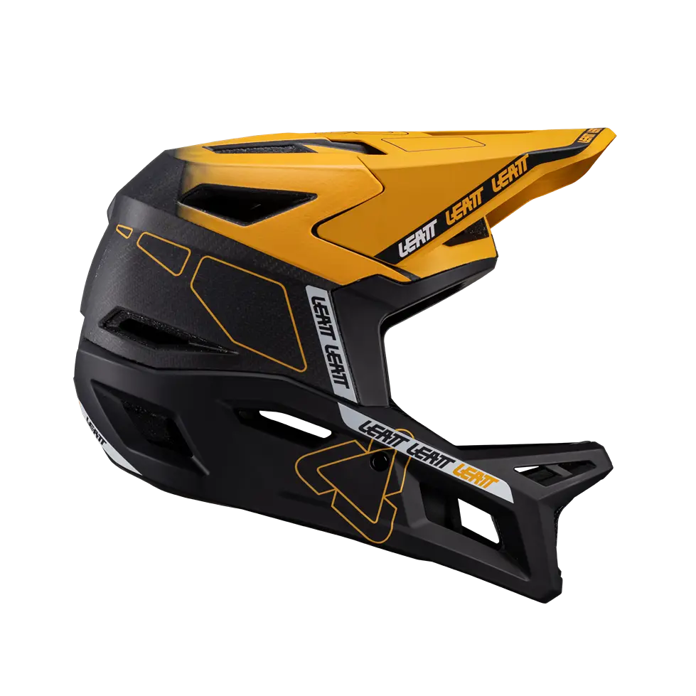 mtb helm carbon Leatt MTB Gravity 6.0 Carbon Full Face Helmet - Gold