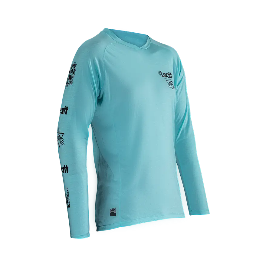 Leatt Gravity 2.0 Long Sleeve MTB Jersey - Aqua - 2024 – Cambria Bike