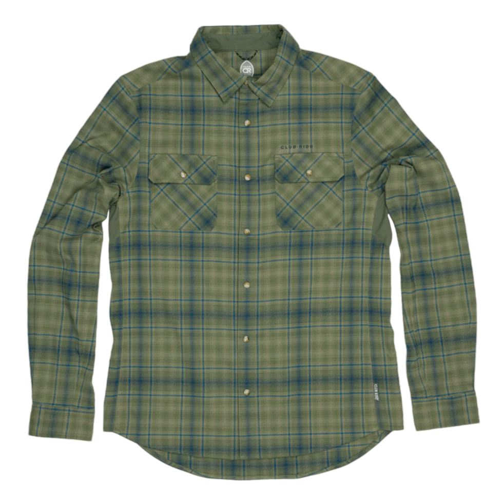 Club Ride Daniel Flannel Shirt - Olive & Teal