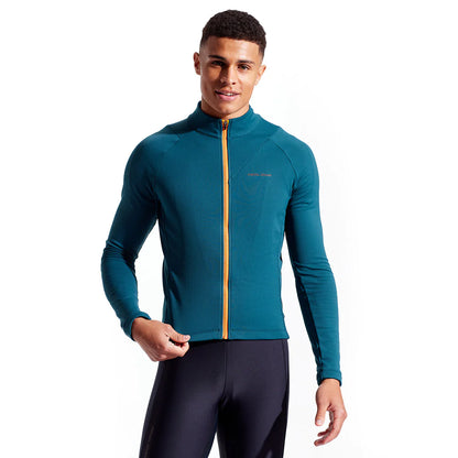 Pearl Izumi Attack Thermal Long Sleeve Road Jersey - Dark Spruce-Sunfire