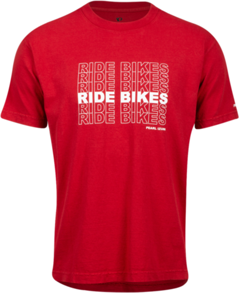 Pearl Izumi Cotton Graphic Tee Shirt - Ride Bikes - Cherry Red