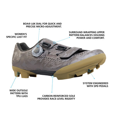 Shimano RX6 SPD Gravel Shoe - Womens - Sand Beige