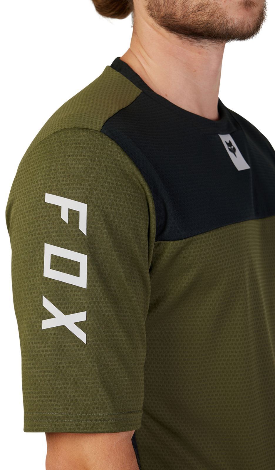 Fox Racing Defend Short Sleeve MTB Jersey - Olive Green - 2023