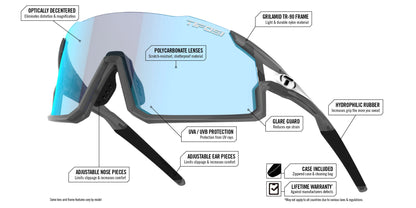 Tifosi Stash Clarion Interchangeable Lens Sunglasses - Black Orange Fade