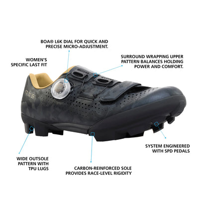 Shimano RX6 SPD Gravel Shoe - Womens - Gray