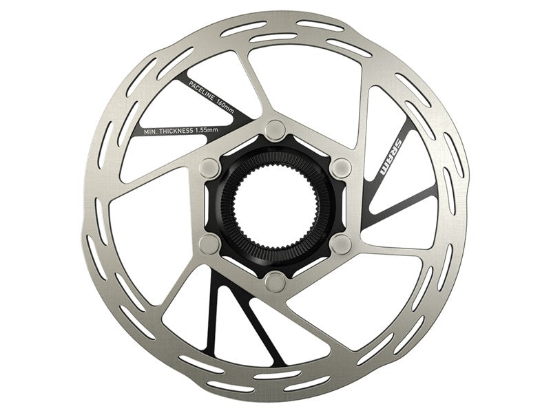 SRAM Paceline Disc Brake Rotor - CenterLock Silver - Black 160mm 