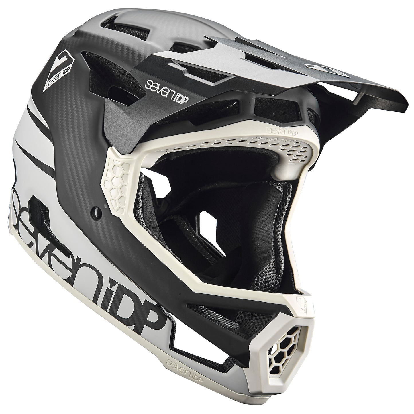 7 iDP Project 23 Carbon Full Face Helmet - Cool Gray-Raw Carbon