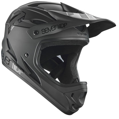 7 iDP M1 Full Face Helmet - Matt Black-Gloss Black