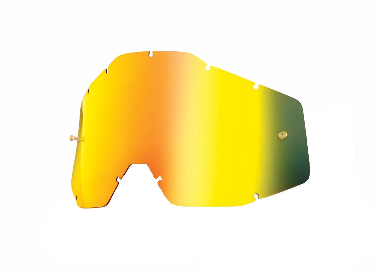 100% RaceCraft/Accuri/Strata Anti-Fog Lens with Posts - Gold Mirror-Smoke Gold Mirror - Smoke  