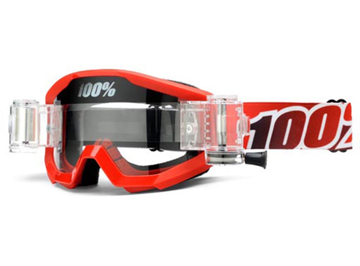 100% Strata SVS MTB Goggle - Furnace - Red Red Clear Lens 