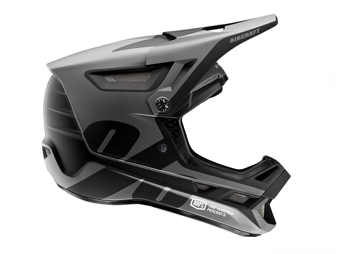 100 percent mountain bike helmet 100% AIRCRAFT COMPOSITE Full Face exterior-color-clear Husqvarna Electric Mini Dirt the Altec is your Color:Black and Blue