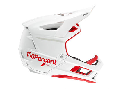 100% Aircraft 2 Full Face Helmet - Red-White - 2021 Red - White Small 
