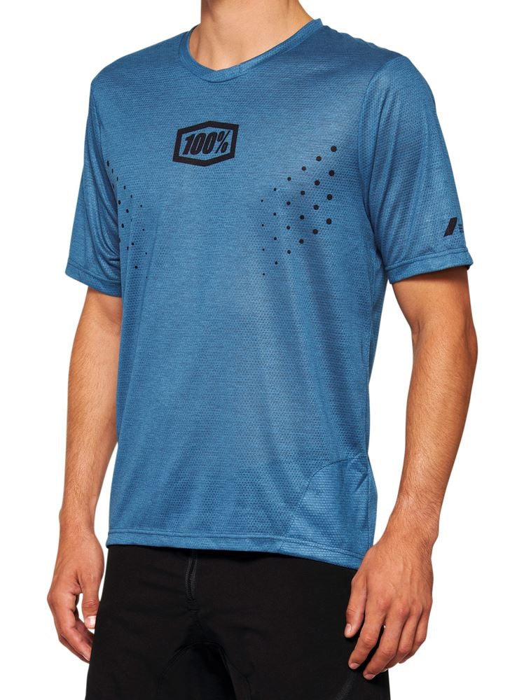 100% Airmatic Mesh Short Sleeve MTB Jersey - Slate Blue - 2022 Slate Blue Medium 