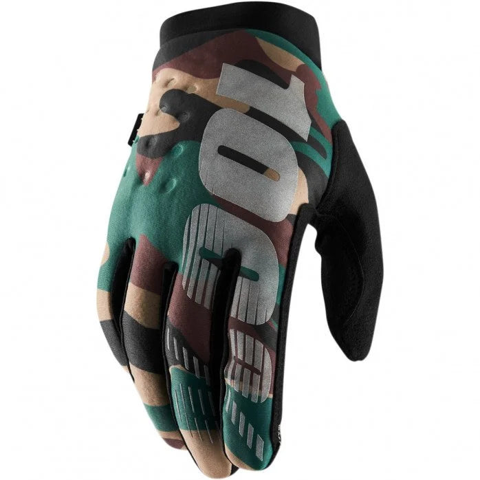 100% Brisker Glove - Camo-Black - 2022 Camo - Black Small 