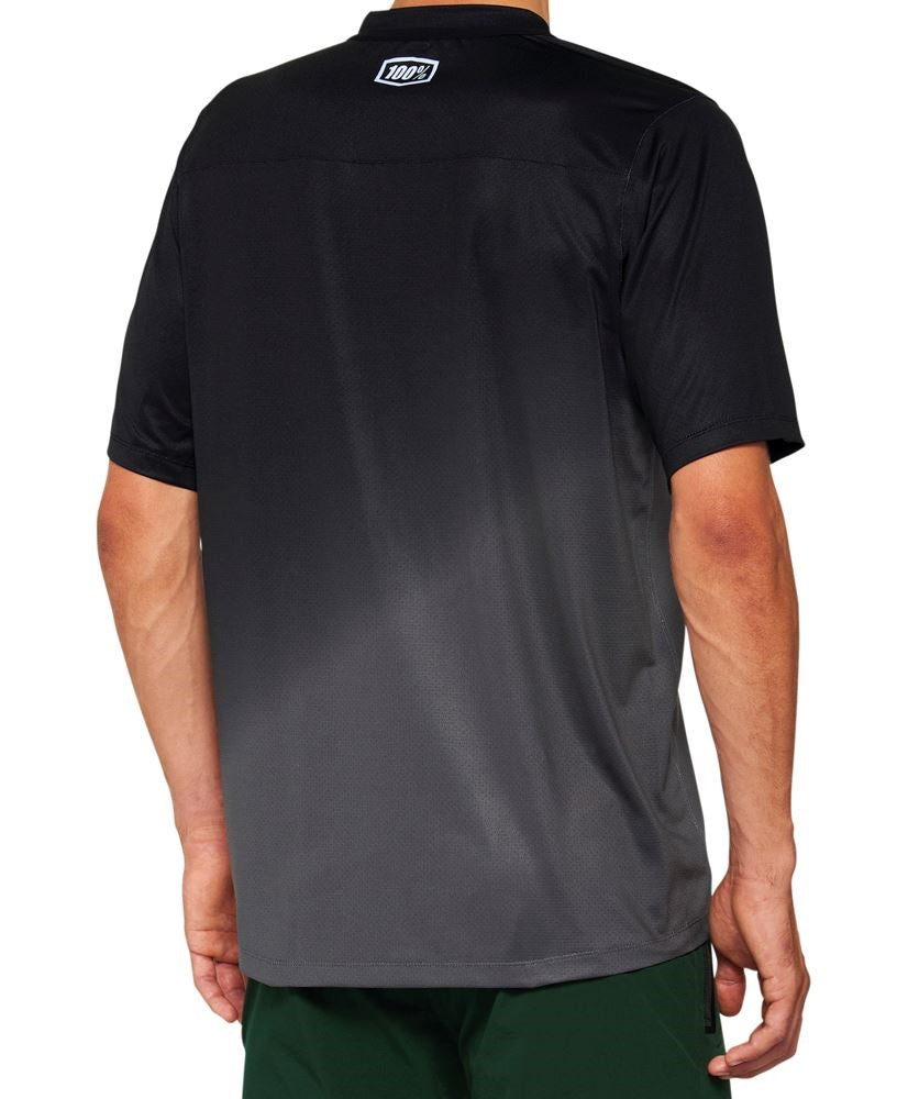 100% Celium Short Sleeve MTB Jersey - Black-Charcoal