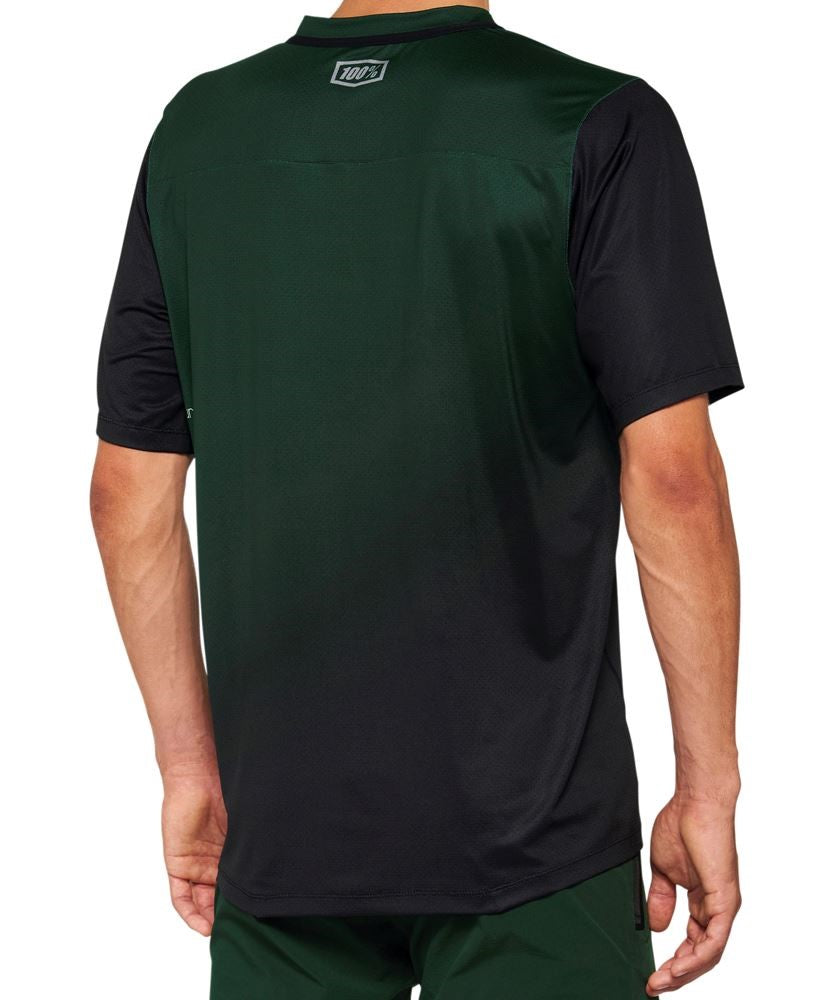 100% Celium Short Sleeve MTB Jersey - Green-Black