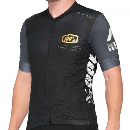 100% Exceeda Short Sleeve MTB Jersey - Black-Charcoal - 2022 Black - Charcoal Small 