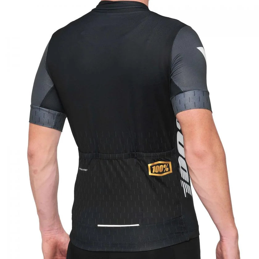 100% Exceeda Short Sleeve MTB Jersey - Black-Charcoal