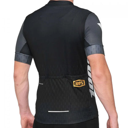 100% Exceeda Short Sleeve MTB Jersey - Black-Charcoal