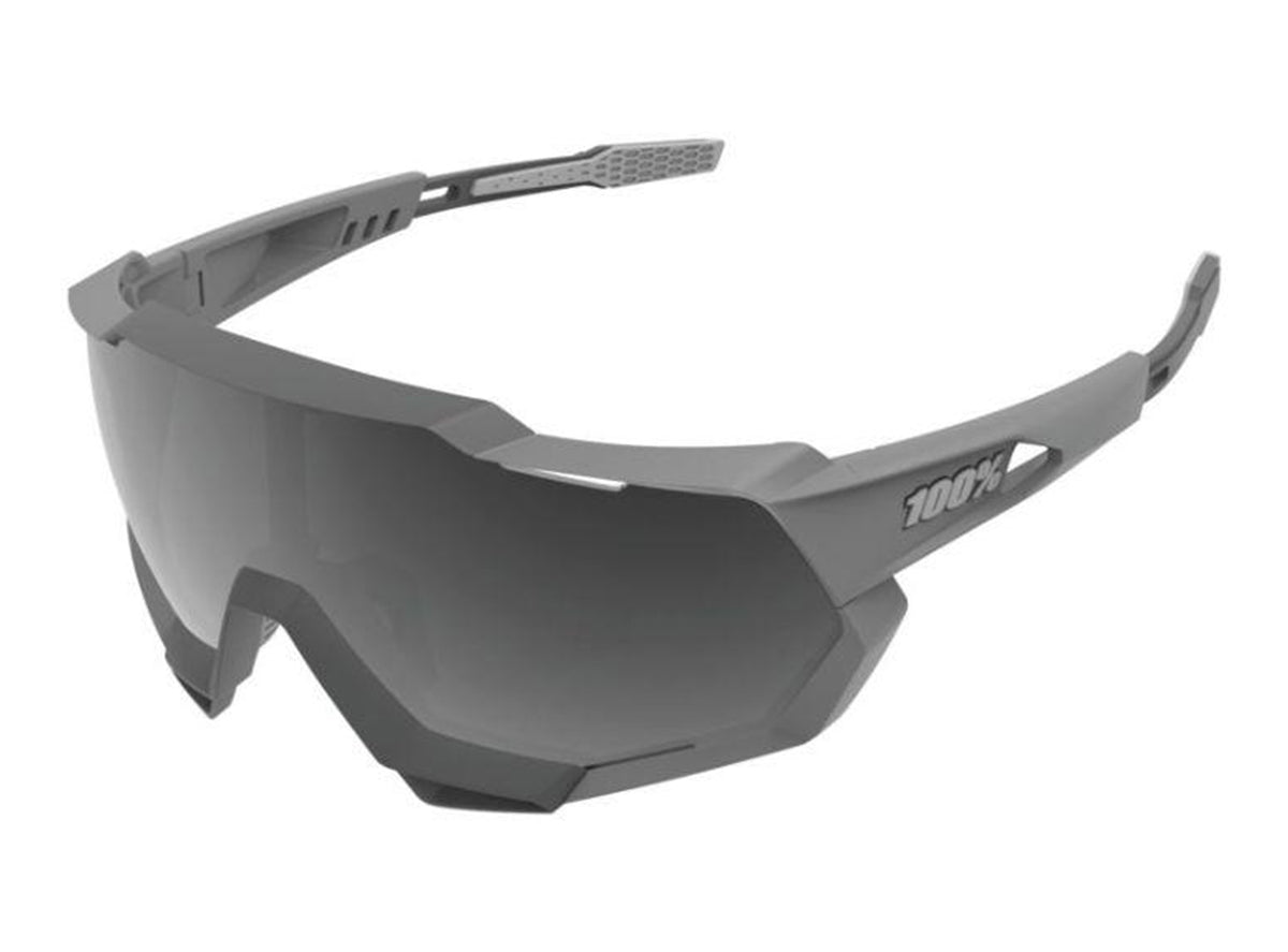 100% Speedtrap Performance Sunglasses - Soft Tact Stone Gray-Smoke Lens Gray  