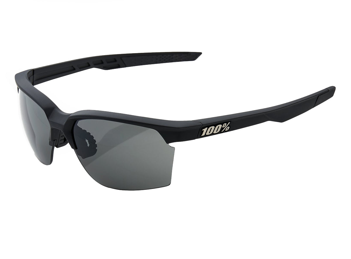 100% Sportcoupe - Soft Tact Black Performance Sunglasses - Smoke Lens Black  
