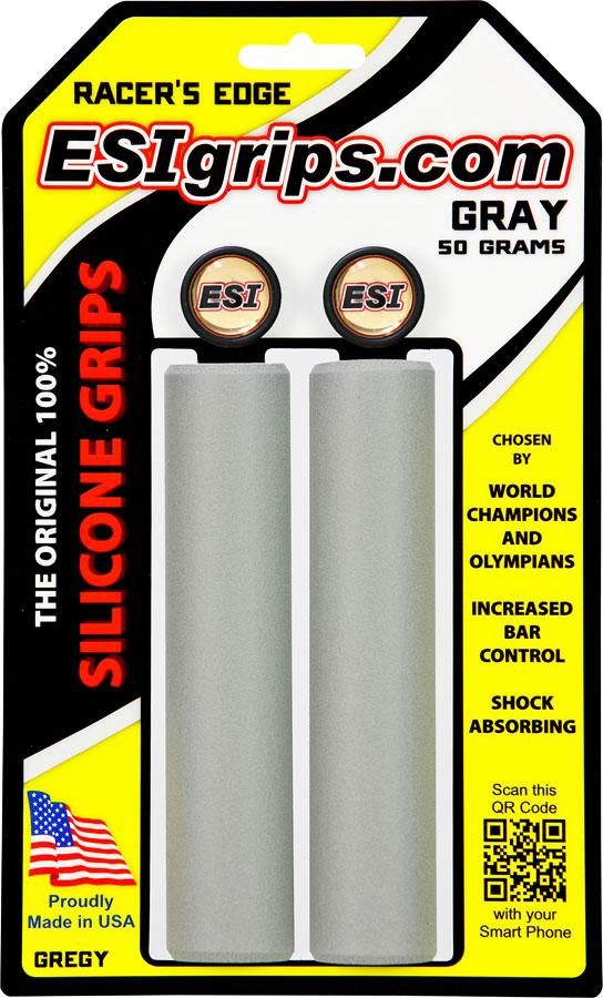 ESI Racers Edge Silicon MTB Grips - Gray Gray  