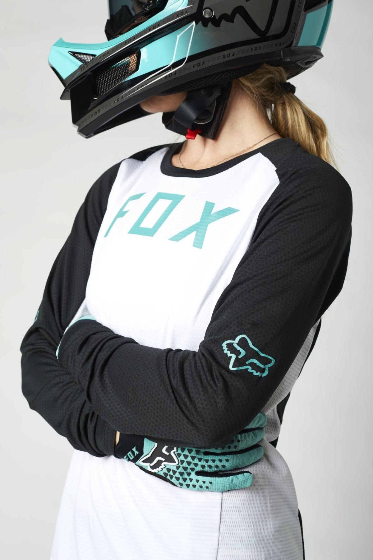 Fox Racing Defend Long Sleeve MTB Jersey - Womens - White-Black