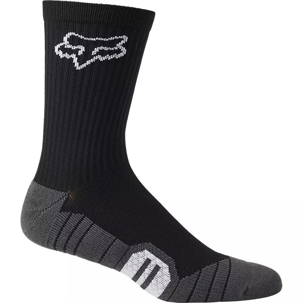 Fox Racing 6" Ranger Cushion Sock - Black - 2022 Black Small/Medium 