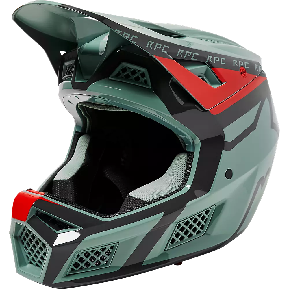 Fox Racing Rampage Pro Carbon MIPS Divide Full Face Helmet - Eucalyptus - 2022