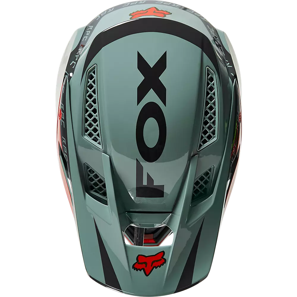 Fox Racing Rampage Pro Carbon MIPS Divide Full Face Helmet - Eucalyptus - 2022