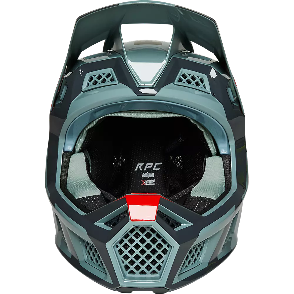 Fox Racing Rampage Pro Carbon MIPS Divide Full Face Helmet - Eucalyptus - 2022