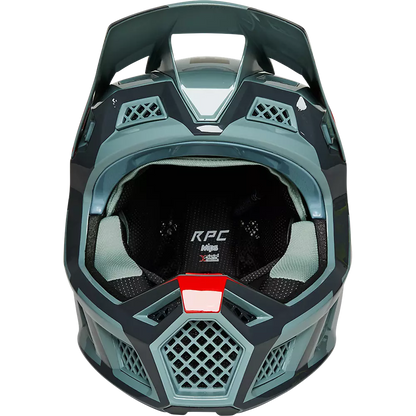 Fox Racing Rampage Pro Carbon MIPS Divide Full Face Helmet - Eucalyptus - 2022