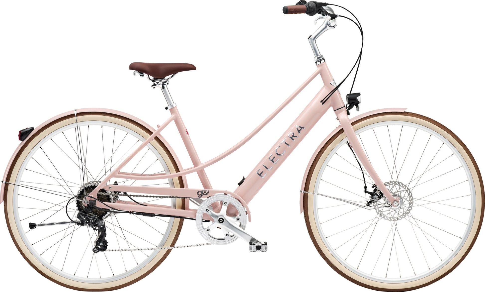 Electra Loft Go! 7D EQ Step-Thru 700c Bike Cloud Pink – Cambria Bike