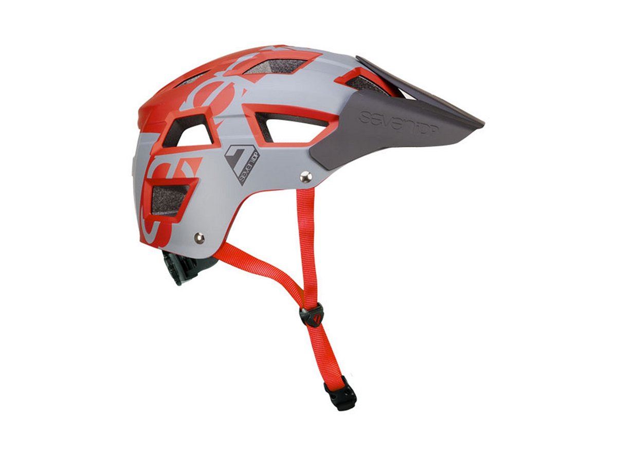 7 iDP M5 MTB AM Helmet - Gray-Metallic-Dark Red - 2018 Gray - Metallic - Dark Red Large/X-Large 