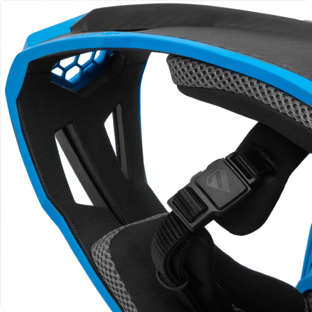 7 iDP Project.23 Carbon Full Face Helmet - Raw Carbon-Gloss Electric Blue