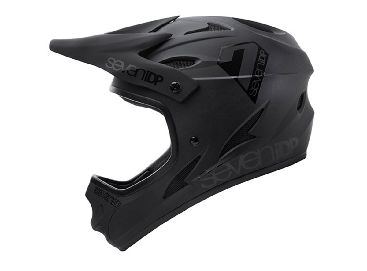 7 iDP M1 Full Face Helmet - Youth - Matt Black-Gloss Black - 2022 Matt Black - Gloss Black Medium 