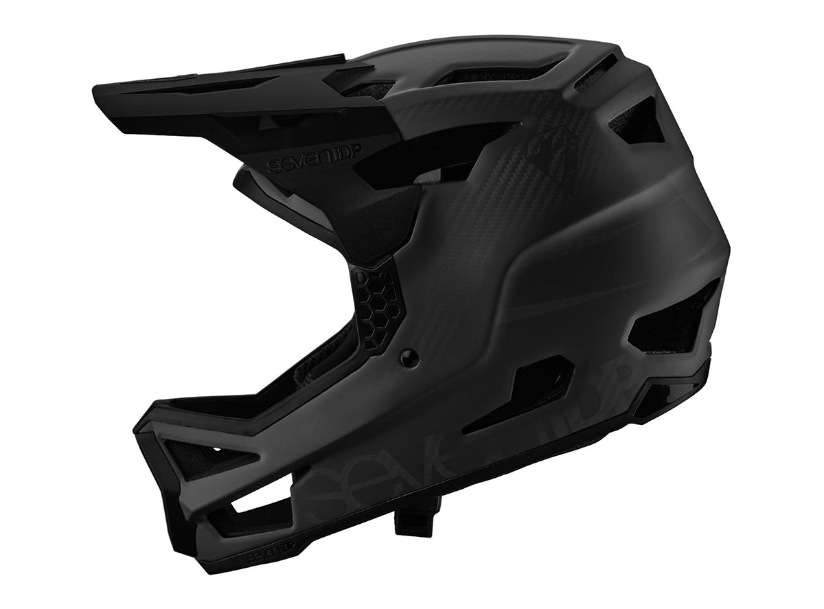 7 iDP Project 23 Carbon Full Face Helmet - Black-Raw Carbon - 2022 Black - Raw Carbon X-Small 