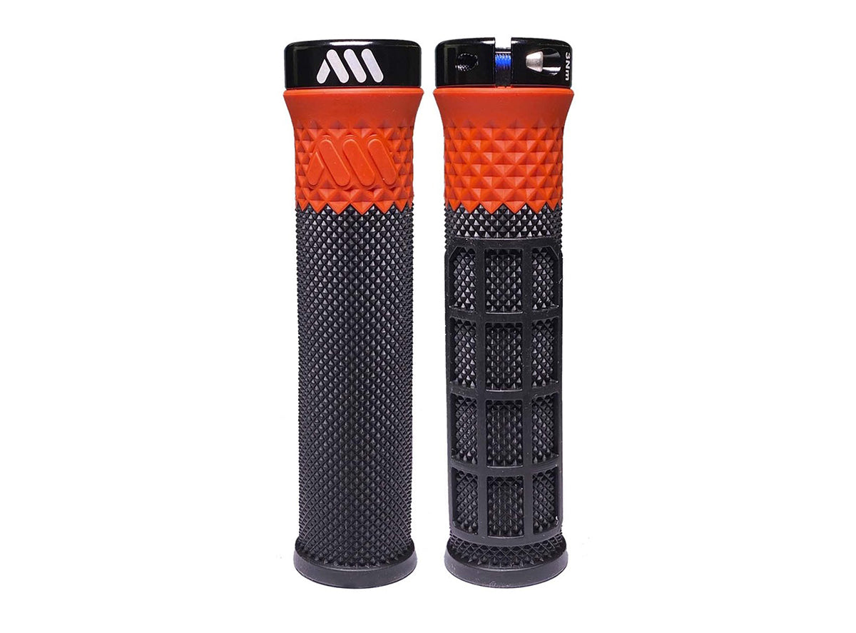 AMS Cero Lock-On Grip - Black-Red Black - Red  