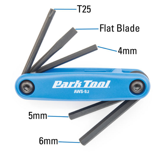 Park Tool Fold-Up Hex Wrench and Screwdriver Set AWS-9.2