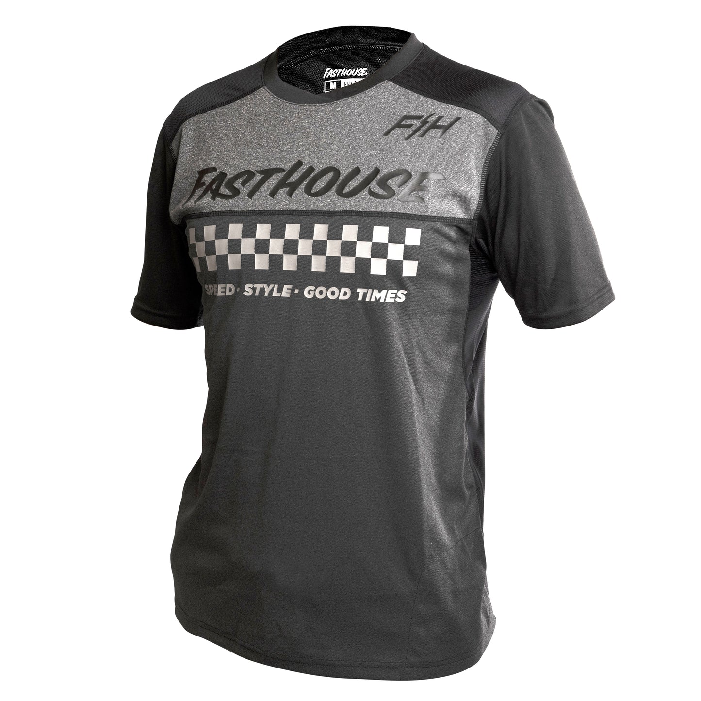 Fasthouse Alloy Mesa Short Sleeve MTB Jersey - Youth - Heather Charcoal-Black - 2022 Heather Charcoal - Black Small 