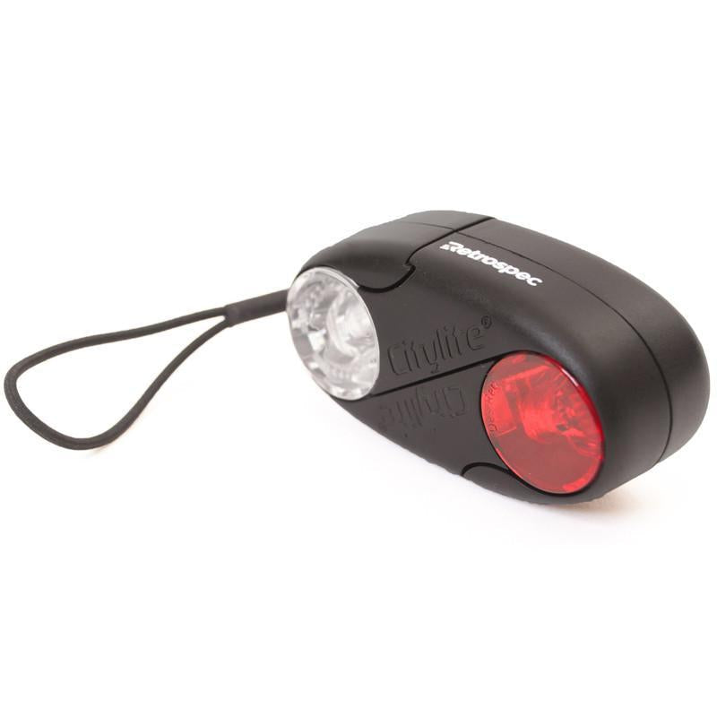 Retrospec CityLite Interlocking Bike F&R Combination Light Set - Black Black  