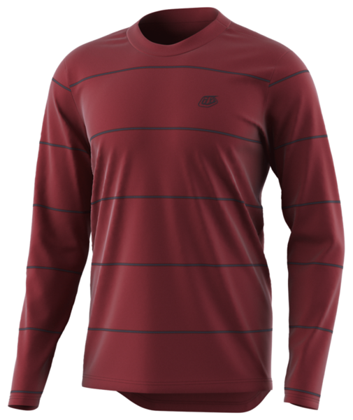Troy Lee Designs Flowline Long Sleeve MTB Jersey - Revert - Wine - 2022 Wine Small 