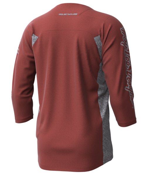 Troy Lee Designs Ruckus 3/4 Sleeve MTB Jersey - Bars - Red Clay-Gray Heather - 2023