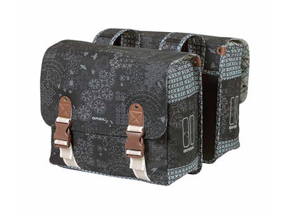 Basil Bohème Double Pannier Bag - Gray Gray  