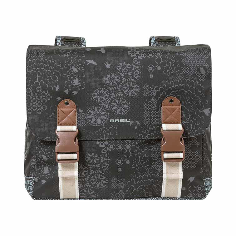 Basil Bohème Double Pannier Bag - Gray