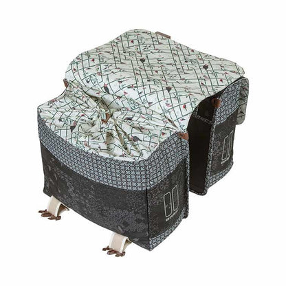 Basil Bohème Double Pannier Bag - Gray